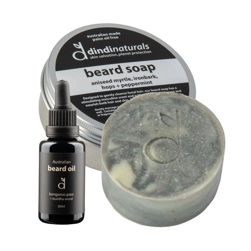 Dindi Naturals Beard Bundle with beard soap and beard oil