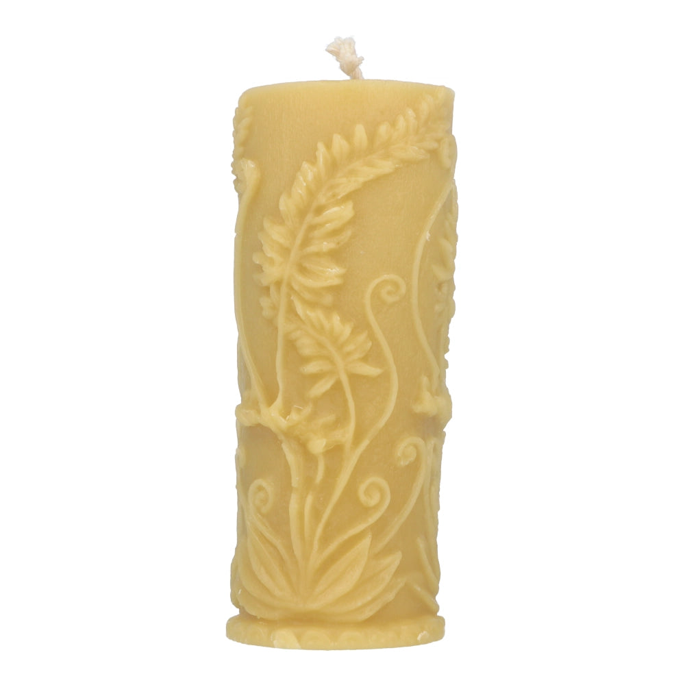 Bens Bees Beeswax Candle - Fern Motif (approx. 22 hours burn time)