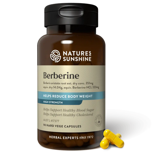 Nature's Sunshine Berberine (Supports Healthy Blood Sugar & Cholestoral) 90 Hard Vege Capsules