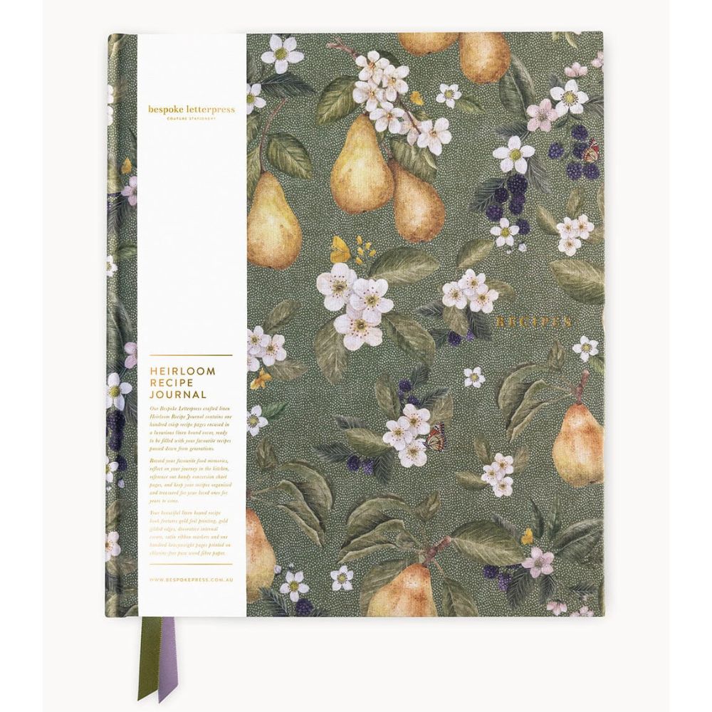 Bespoke Letterpress Heirloom Recipe Book Journal