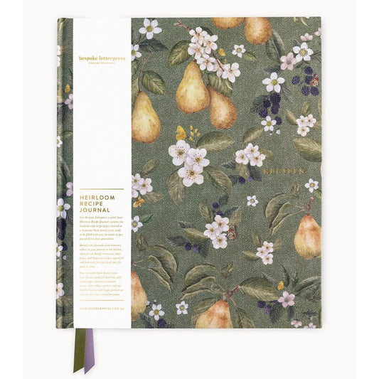 Bespoke Letterpress Heirloom Recipe Book Journal