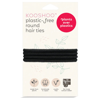 Kooshoo Round Mondo Plastic-Free Hair Ties 4 Pack