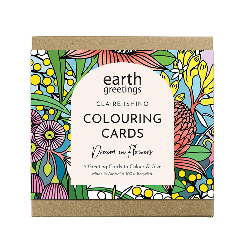 Earth Greetings Colouring Card Packs - Dream in Flowers