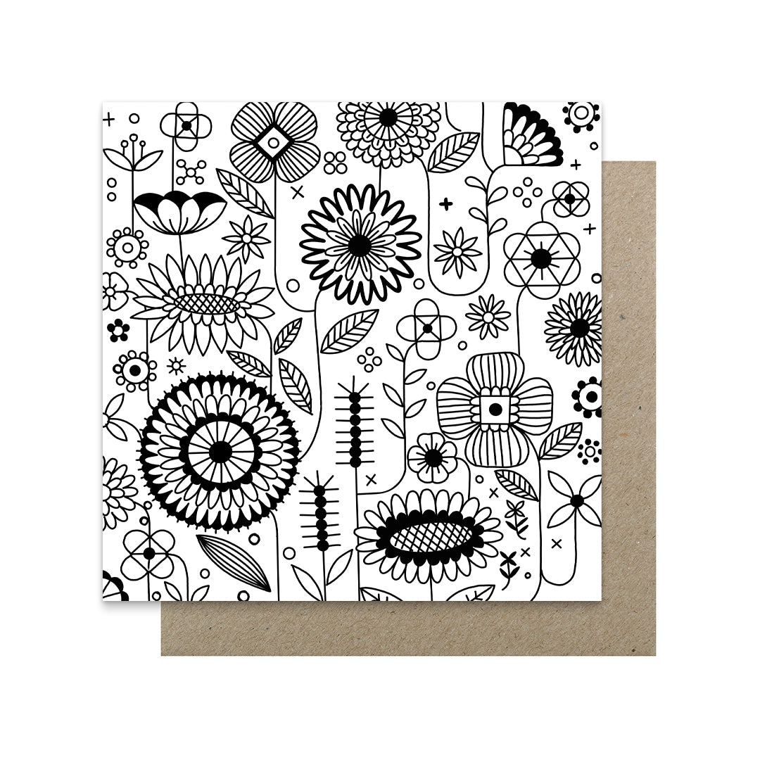 Earth Greetings Colouring Card Packs - Dream in Flowers