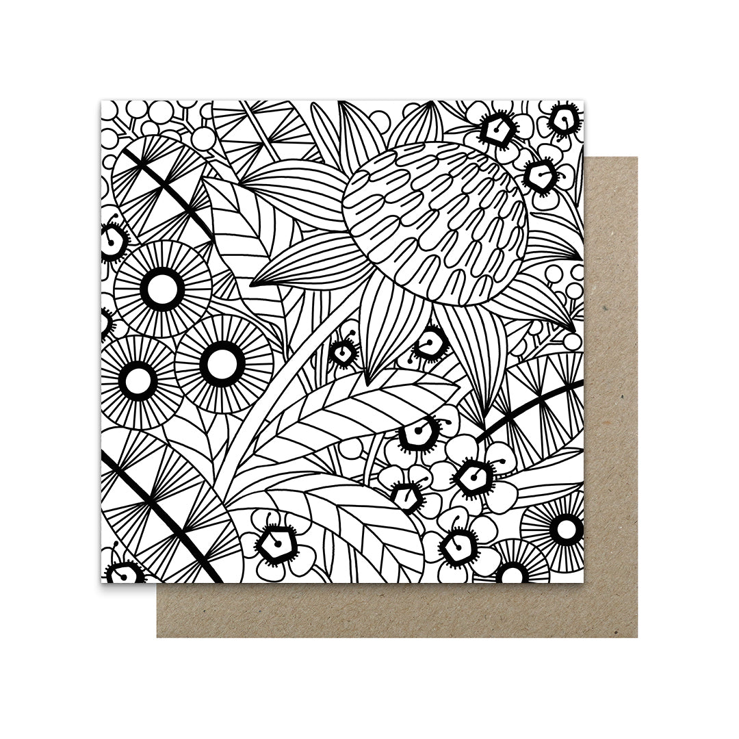 Earth Greetings Colouring Card Packs - Dream in Flowers