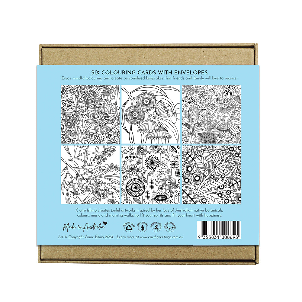 Earth Greetings Colouring Card Packs - Dream in Flowers