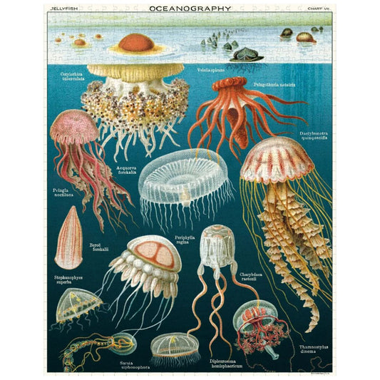 Cavallini Vintage Jigsaw Puzzle 1000 Piece - Jellyfish