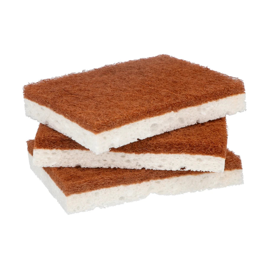 Green Essentials cellulose sponge and coconut scrubber three pack