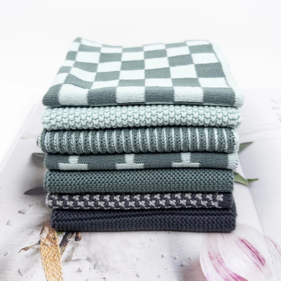 Ecovask Daily Use Dish Cloth 7pc Variety Pack Organic Cotton