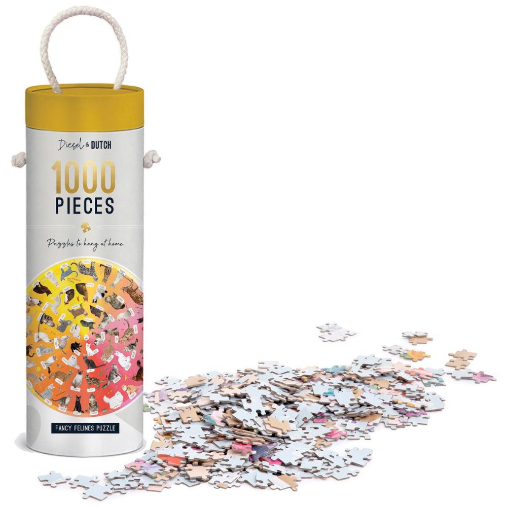 Diesel & Dutch 1000pc Jigsaw Puzzle - Fancy Felines (68cm round)