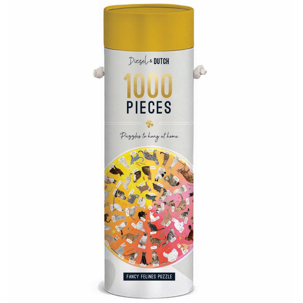 Diesel & Dutch 1000pc Jigsaw Puzzle - Fancy Felines (68cm round)
