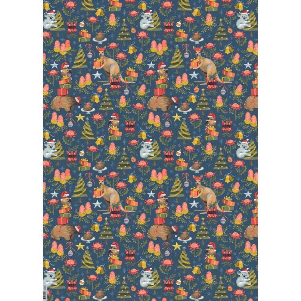 Earth Greetings Christmas Folded Wrapping Paper - Christmas Creatures