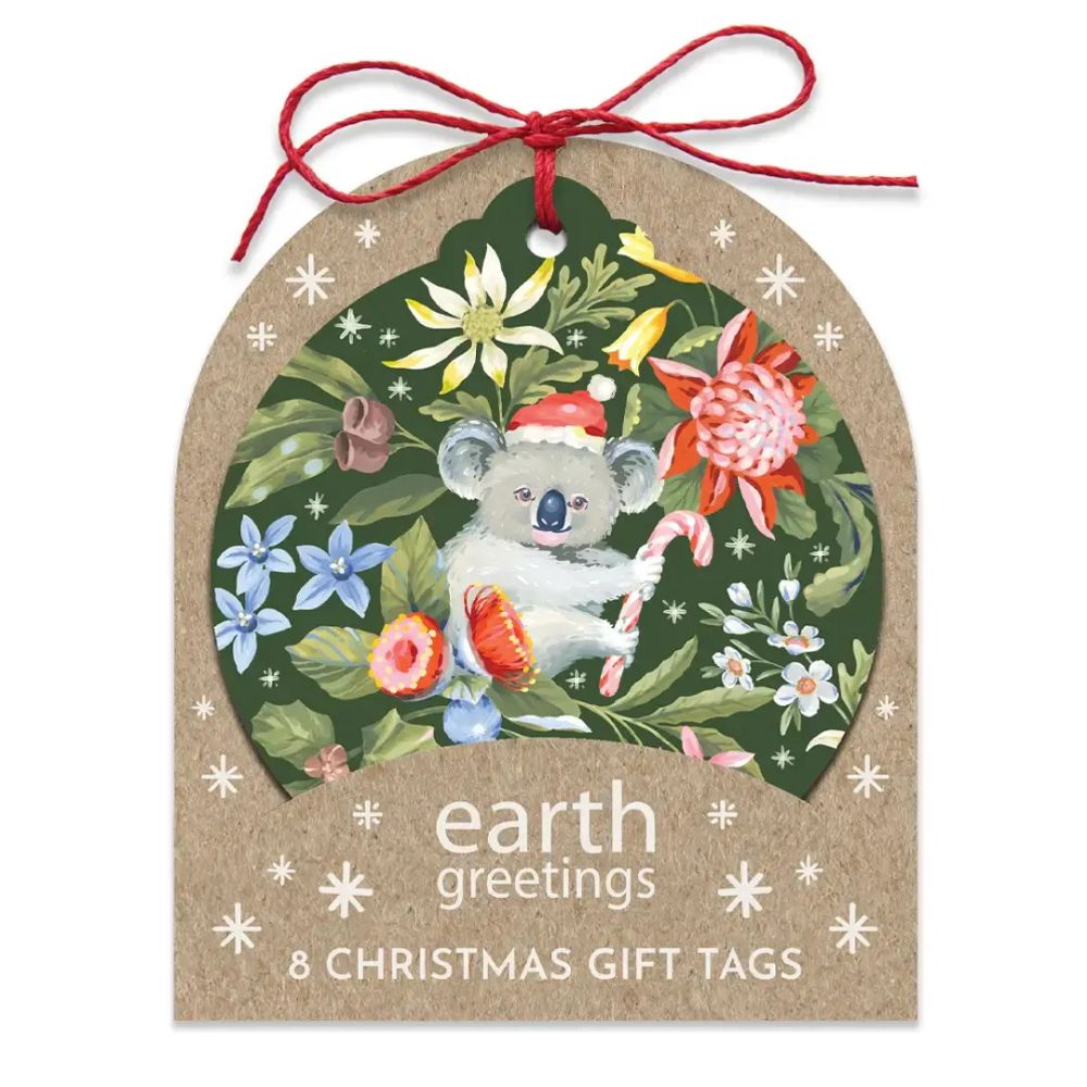 Earth Greetings Christmas Gift Tags Set of 8 - Christmas Koalas