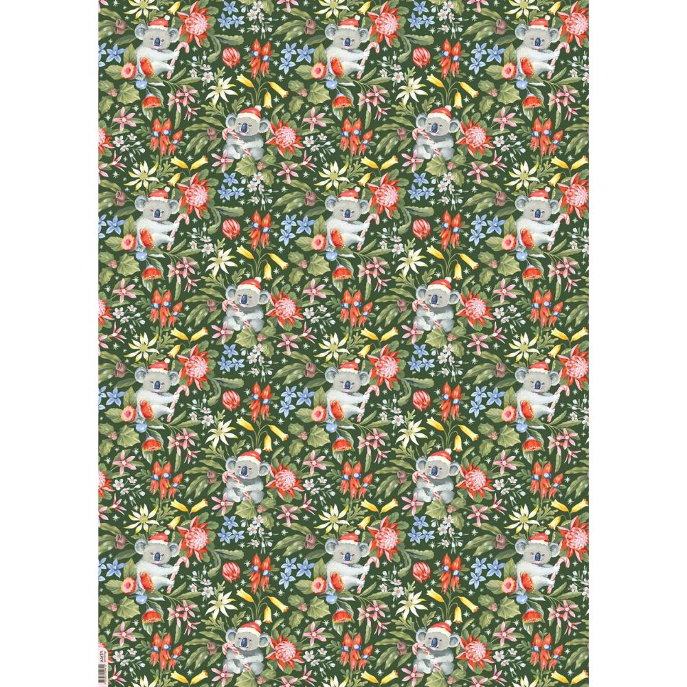 Earth Greetings Christmas Folded Wrapping Paper  - Christmas Koalas