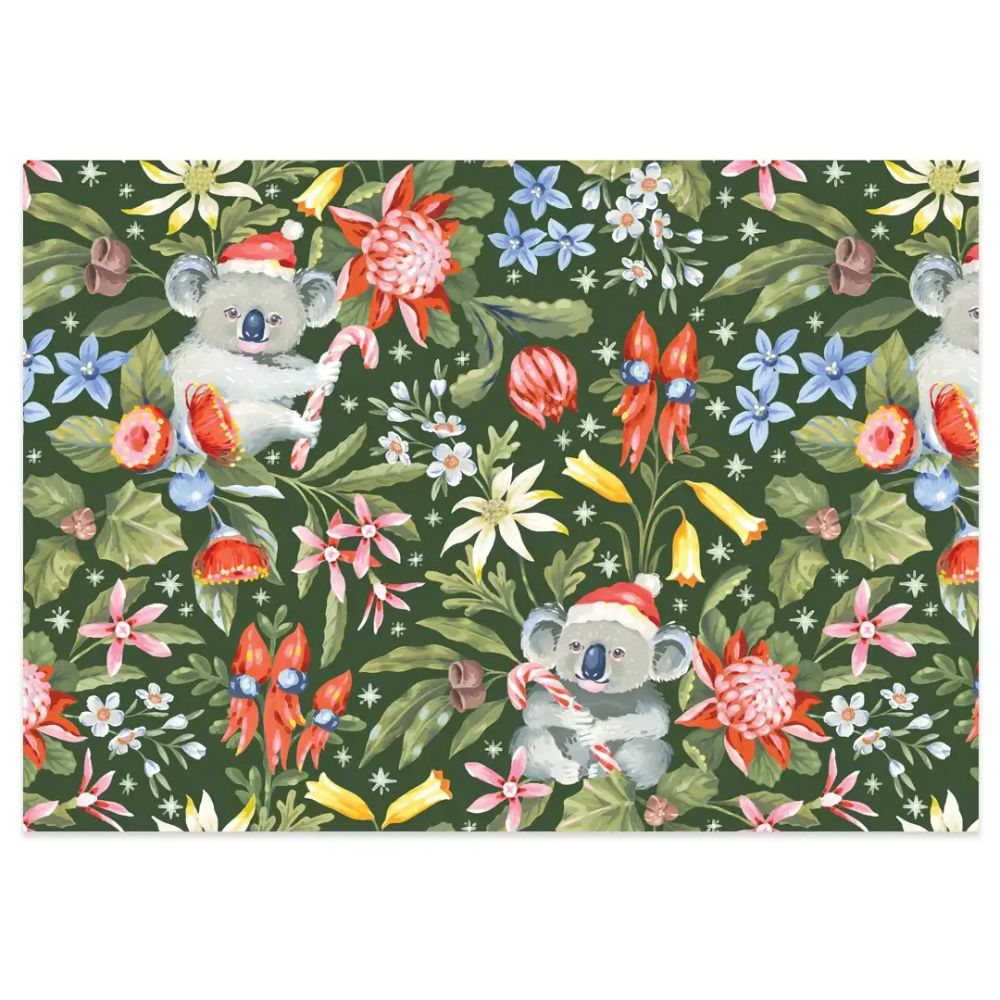 Earth Greetings Christmas Folded Wrapping Paper  - Christmas Koalas