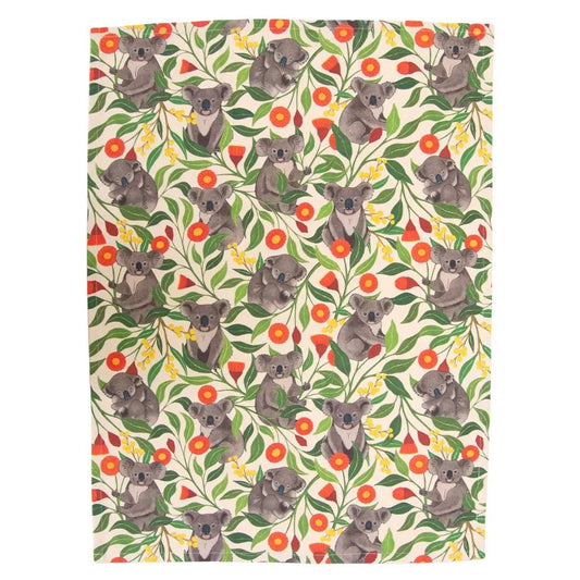 Earth Greetings Organic Cotton Tea Towel - Australian Koalas