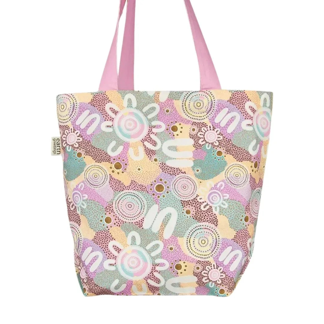 Earth Greetings Organic Cotton Tote Bag with Inner Pocket - Blessed
