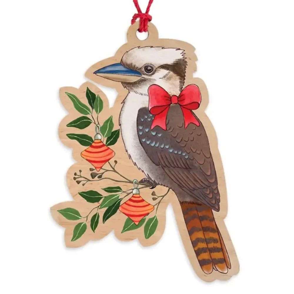 Earth Greetings Wooden Christmas Decoration - Laughing Kookaburra