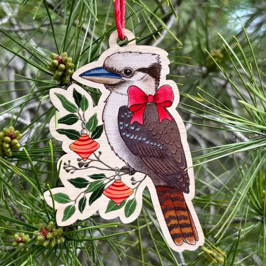 Earth Greetings Wooden Christmas Decoration - Laughing Kookaburra