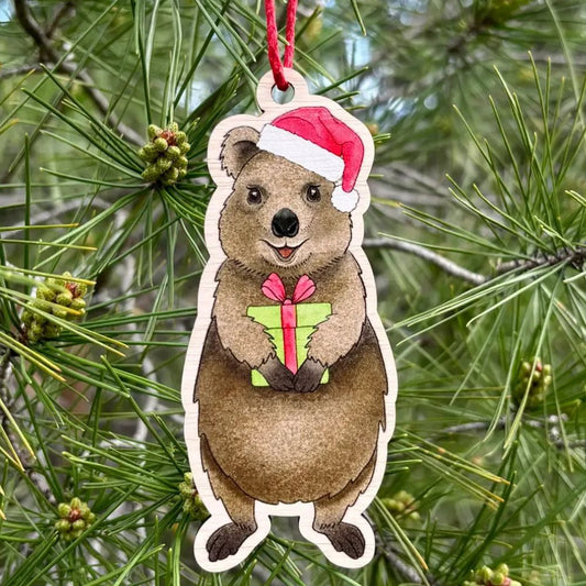 Earth Greetings Wooden Christmas Decoration - Smiling Quokka