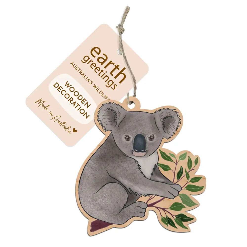 Earth Greetings Wooden Christmas Decoration - Australian Koala