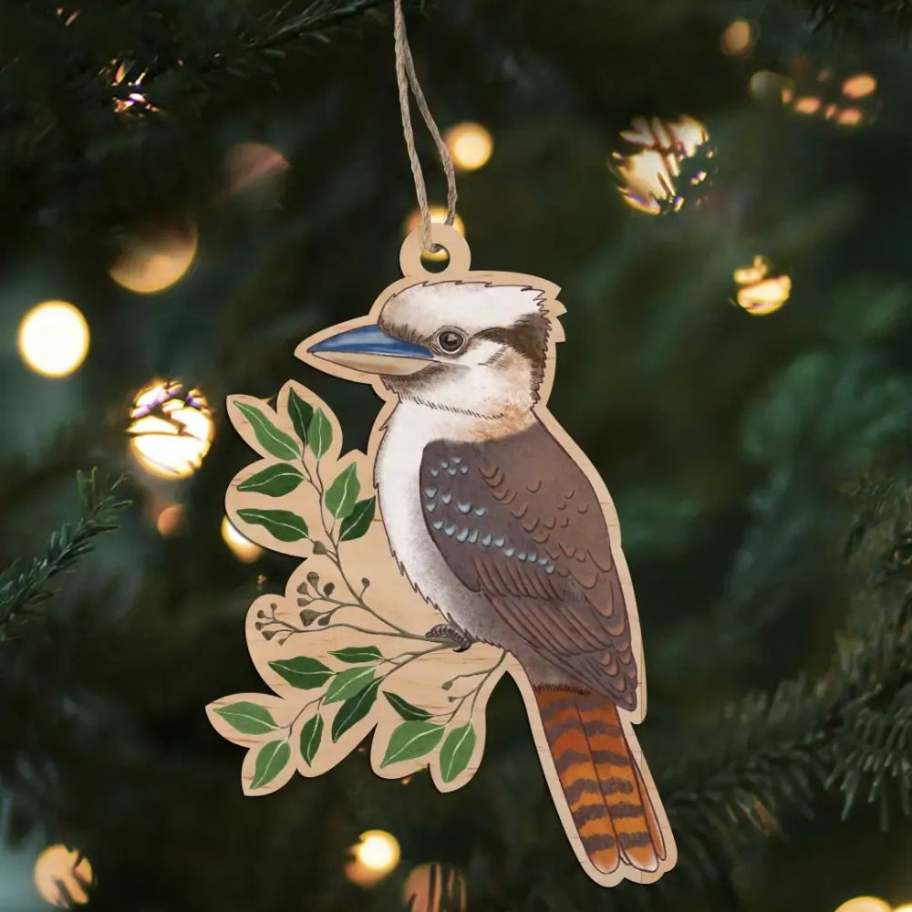 Earth Greetings Wooden Christmas Decoration - Laughing Kookaburra