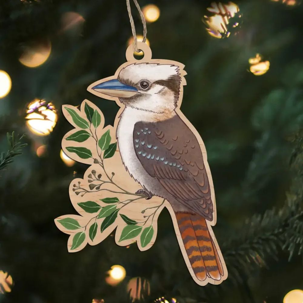 Earth Greetings Wooden Christmas Decoration - Laughing Kookaburra