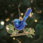Earth Greetings Wooden Christmas Decoration - Splendid Fairy Wren