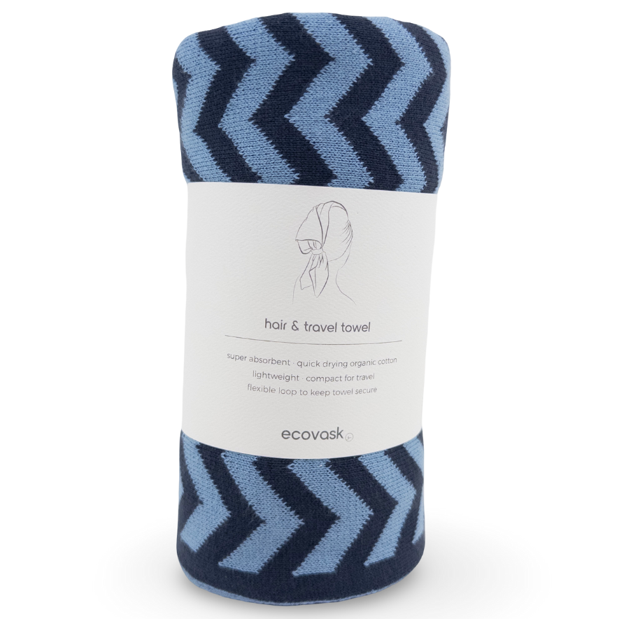 Ecovask Travel Towel & Hair Wrap - Organic Cotton