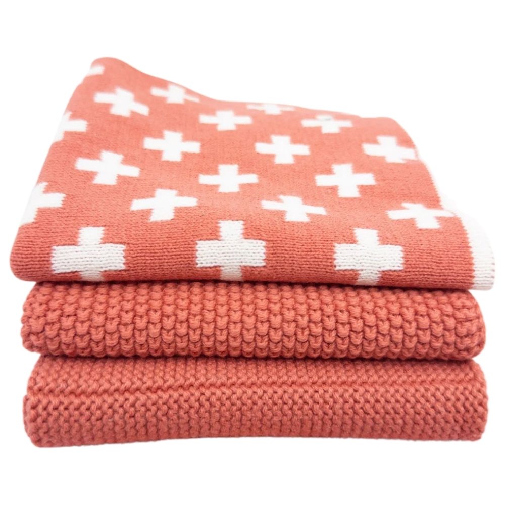Ecovask Dish Cloth 3pc Variety Pack Organic Cotton
