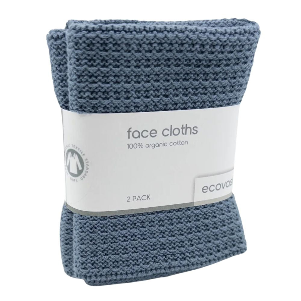 Ecovask Face Cloth 2pk Organic Cotton