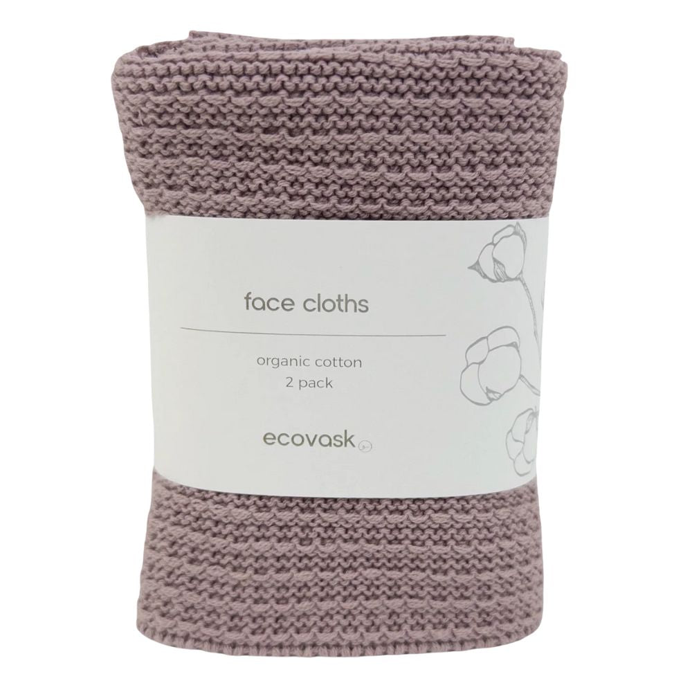 Ecovask Face Cloth 2pk Organic Cotton