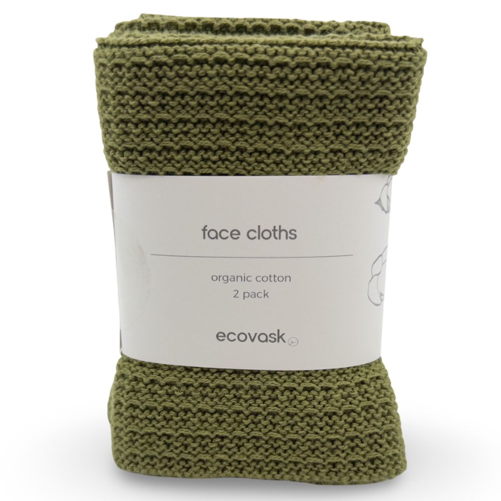 Ecovask Face Cloth 2pk Organic Cotton
