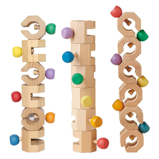 Geni Toys Wooden Connectable Chain Cobit - 18 Pieces