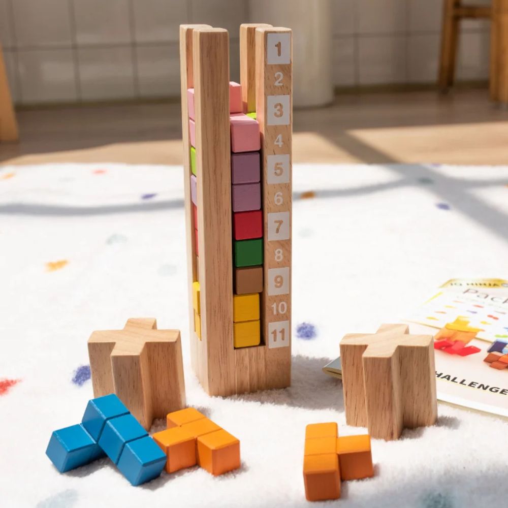 Geni Toys Wooden Packer Stacker Puzzle Blocks