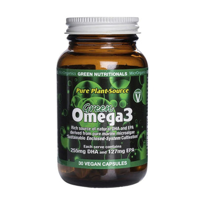 Green Nutritionals Green Omega3 255mg DHA + 127mgEPA Vegan Capsules