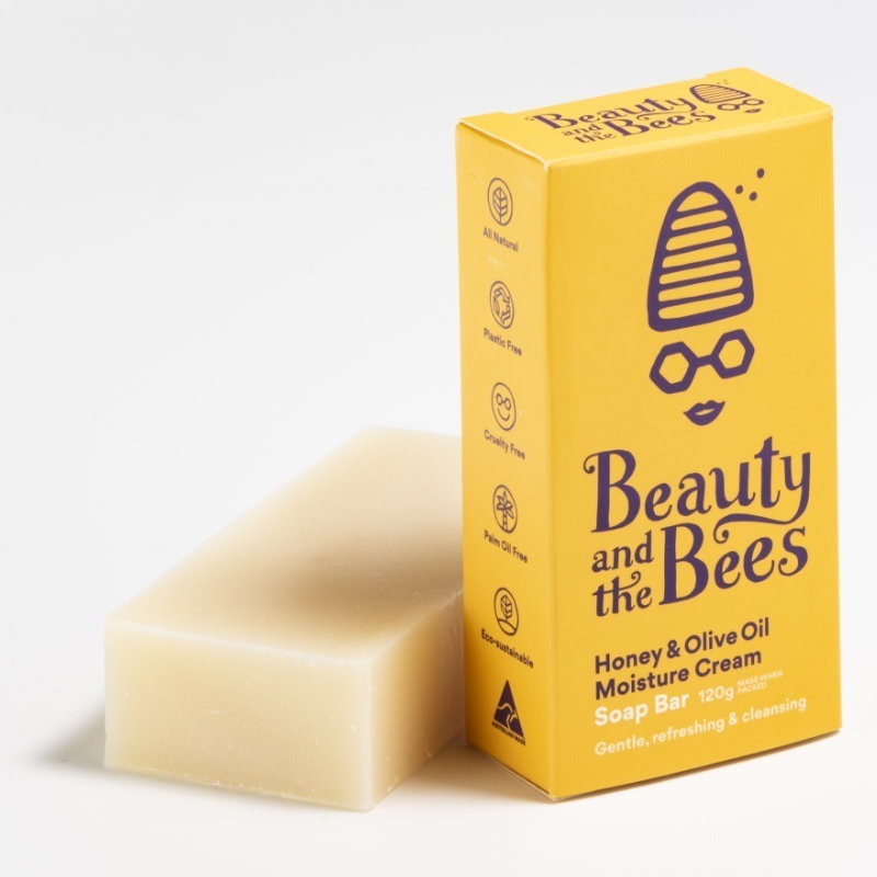 Beauty & the Bees Moisture Cream Real Soap Bar 120g - Honey & Olive Oil