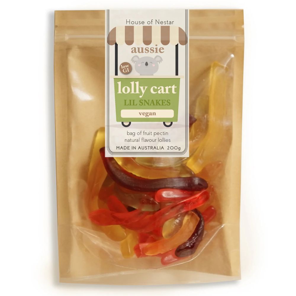 House of Nestar Vegan Gluten Free Lollies 180g - Pectin Snakes