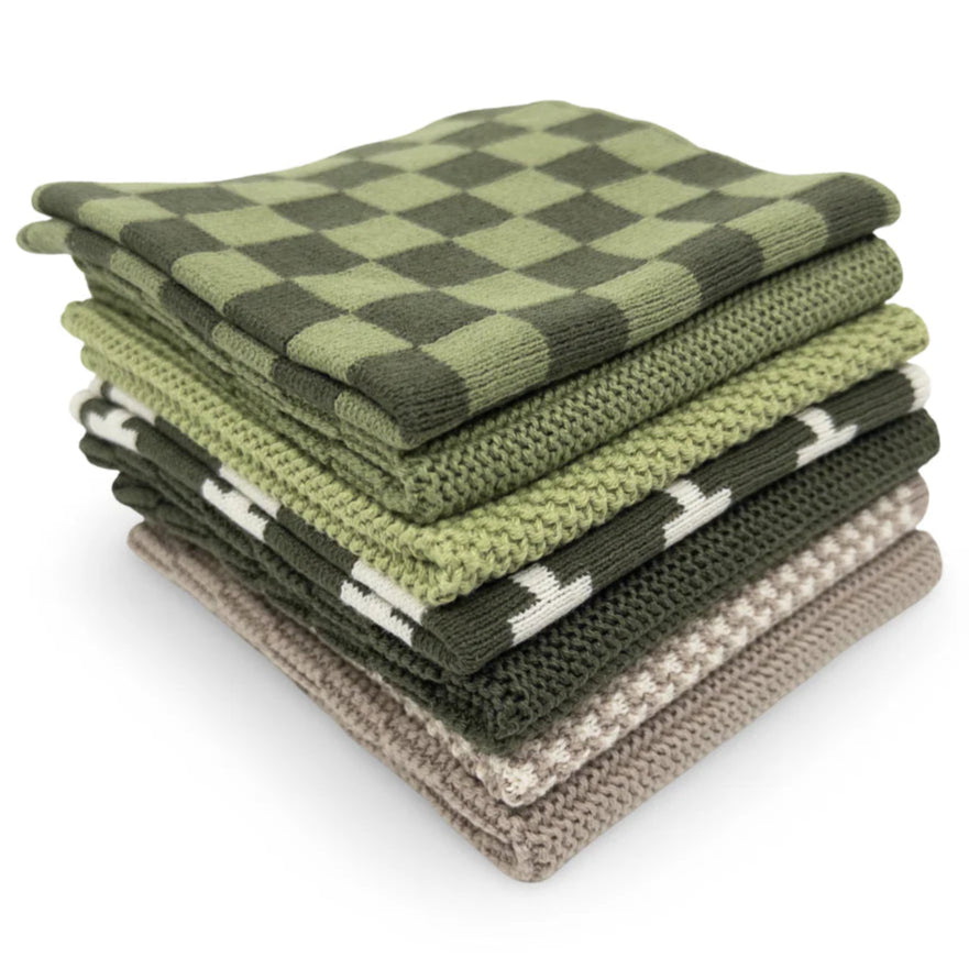 Ecovask Daily Use Dish Cloth 7pc Variety Pack Organic Cotton