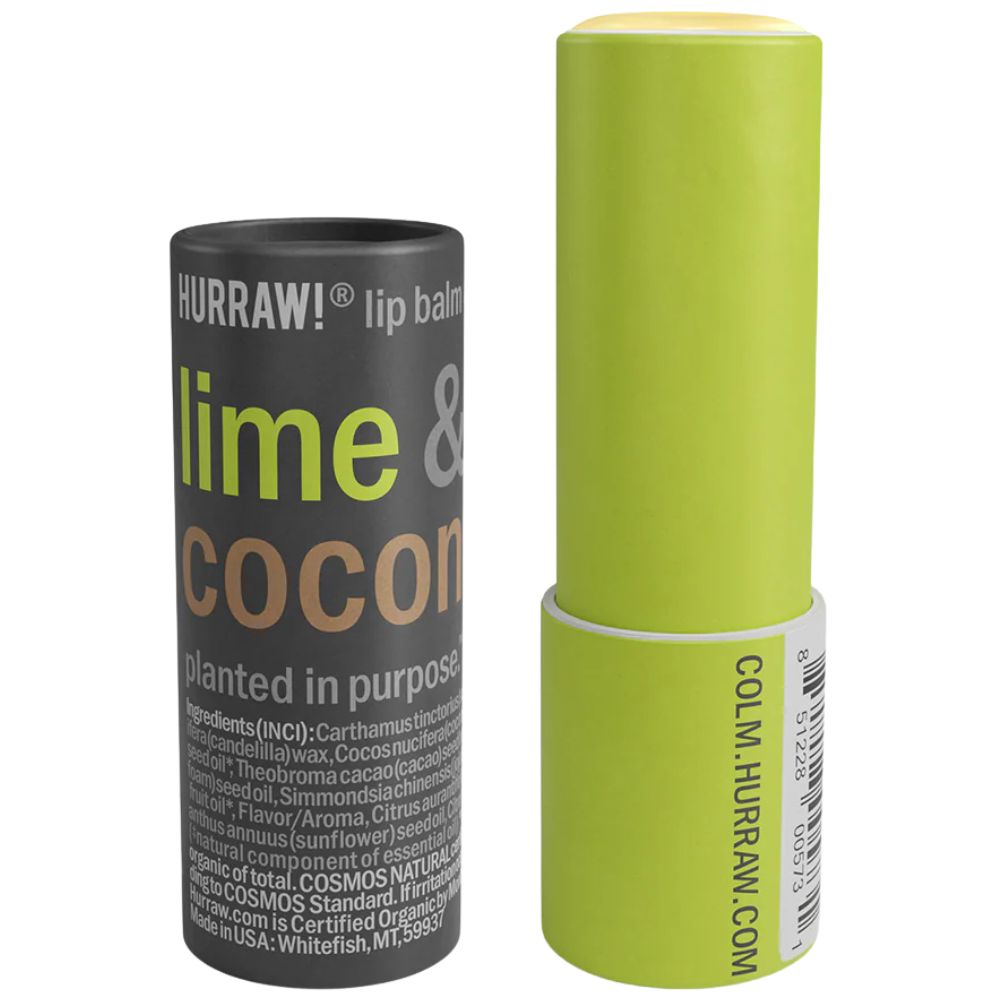Hurraw Lip Balm - Lime & Coconut (Cardboard Tube)