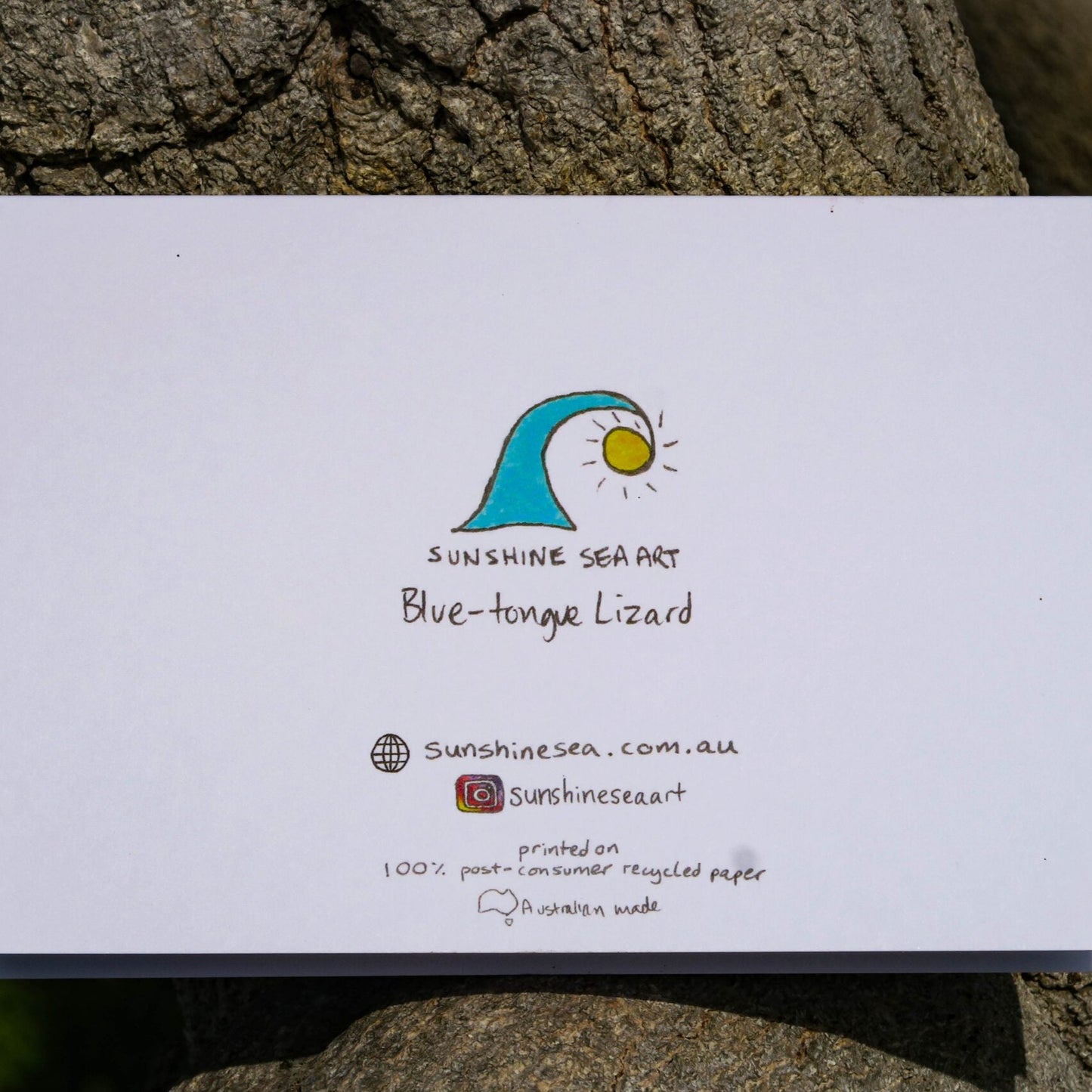 Sunshine Sea Art Greeting Card - Blue-Tongue Lizard
