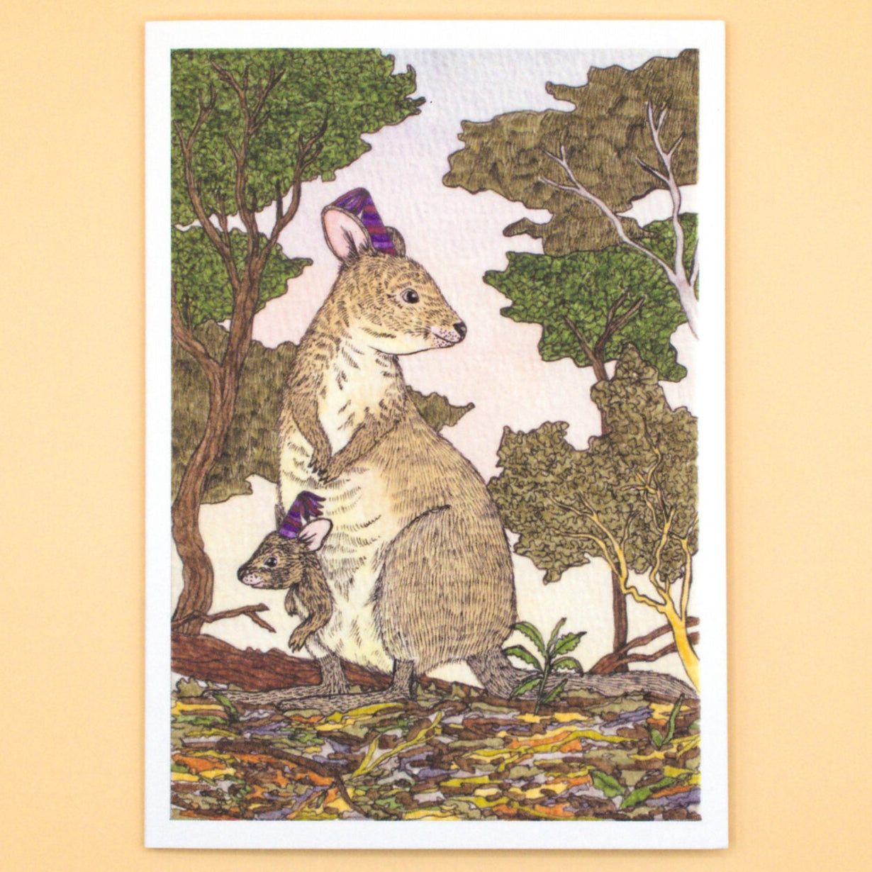 Sunshine Sea Art Greeting Card - Pademelon