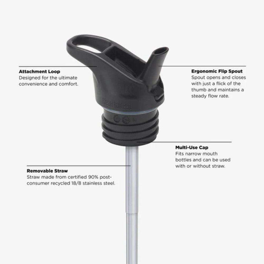 Klean Kanteen 18oz (532ml) Classic Drink Bottle w Flip Straw Sport Cap