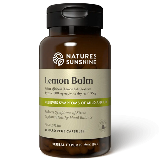 Nature's Sunshine Lemon Balm (Relieves Symptoms of Mild Anxiety) 60 Capsules