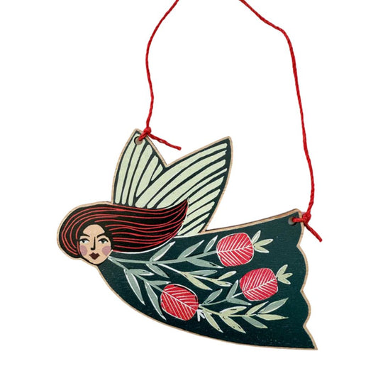 Little Rowan Redhead Wooden Christmas Ornament - Bottle Brush