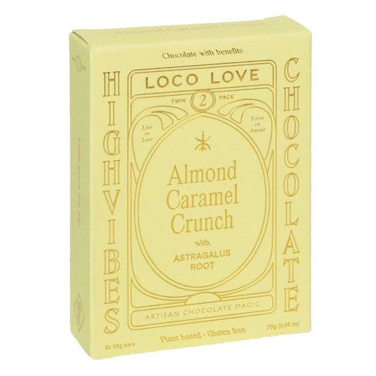 Loco Love Almond Caramel Crunch Vegan Chocolate - Twin Pack 70g