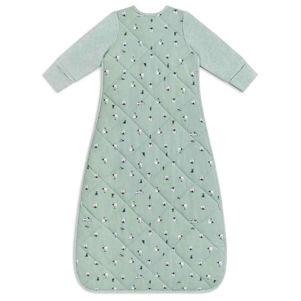 Love to Dream 2.5 Tog Quilted Organic Cotton & Merino Long Sleeve Sleeping Bag - Lamb's Best Friend (Olive)