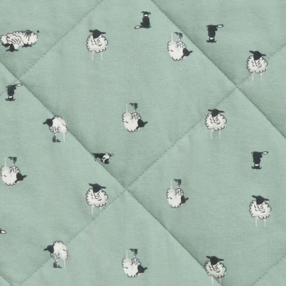 Love to Dream 2.5 Tog Quilted Organic Cotton & Merino Long Sleeve Sleeping Bag - Lamb's Best Friend (Olive)