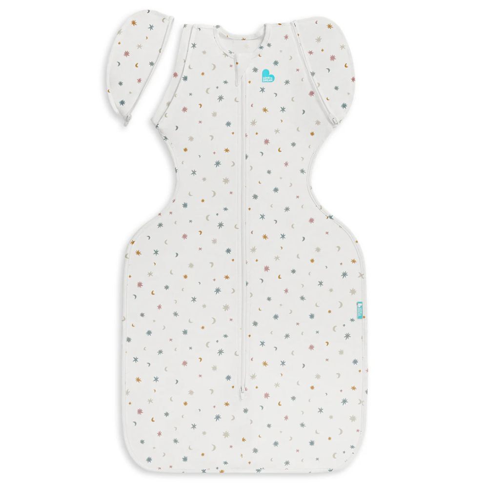 Love to Dream Swaddle Up Transition Bag 0.2 Tog Organic Stretch Cotton Sleeping Bag - Starlight