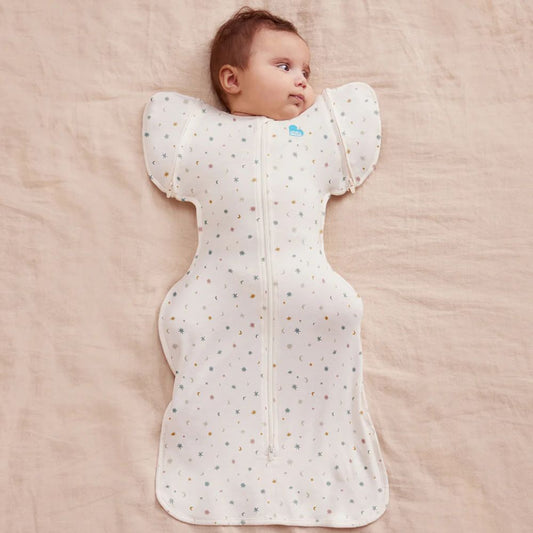 Love to Dream Swaddle Up Transition Bag 0.2 Tog Organic Stretch Cotton Sleeping Bag - Starlight